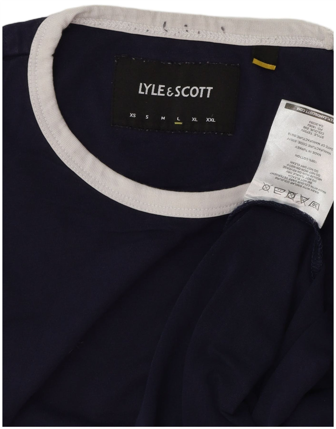 Lyle & Scott Herre T-shirt Top Stor marineblå bomuld