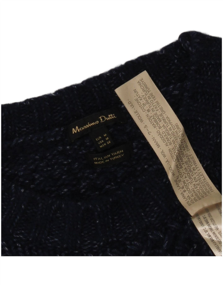 Massimo Dutti Dame Boat Neck Jumper Sweater UK 12 Medium Navy Blue