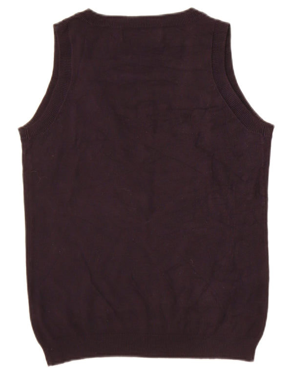 Zara Dame Vest Tank Top UK 12 Medium Navy Blue Bomuld