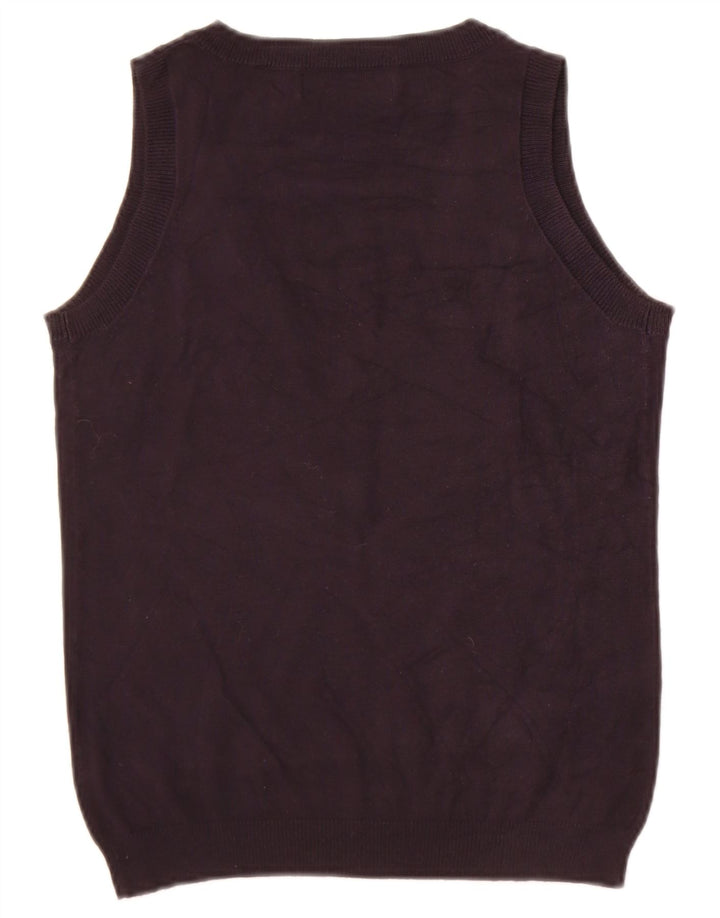 Zara Dame Vest Tank Top UK 12 Medium Navy Blue Bomuld