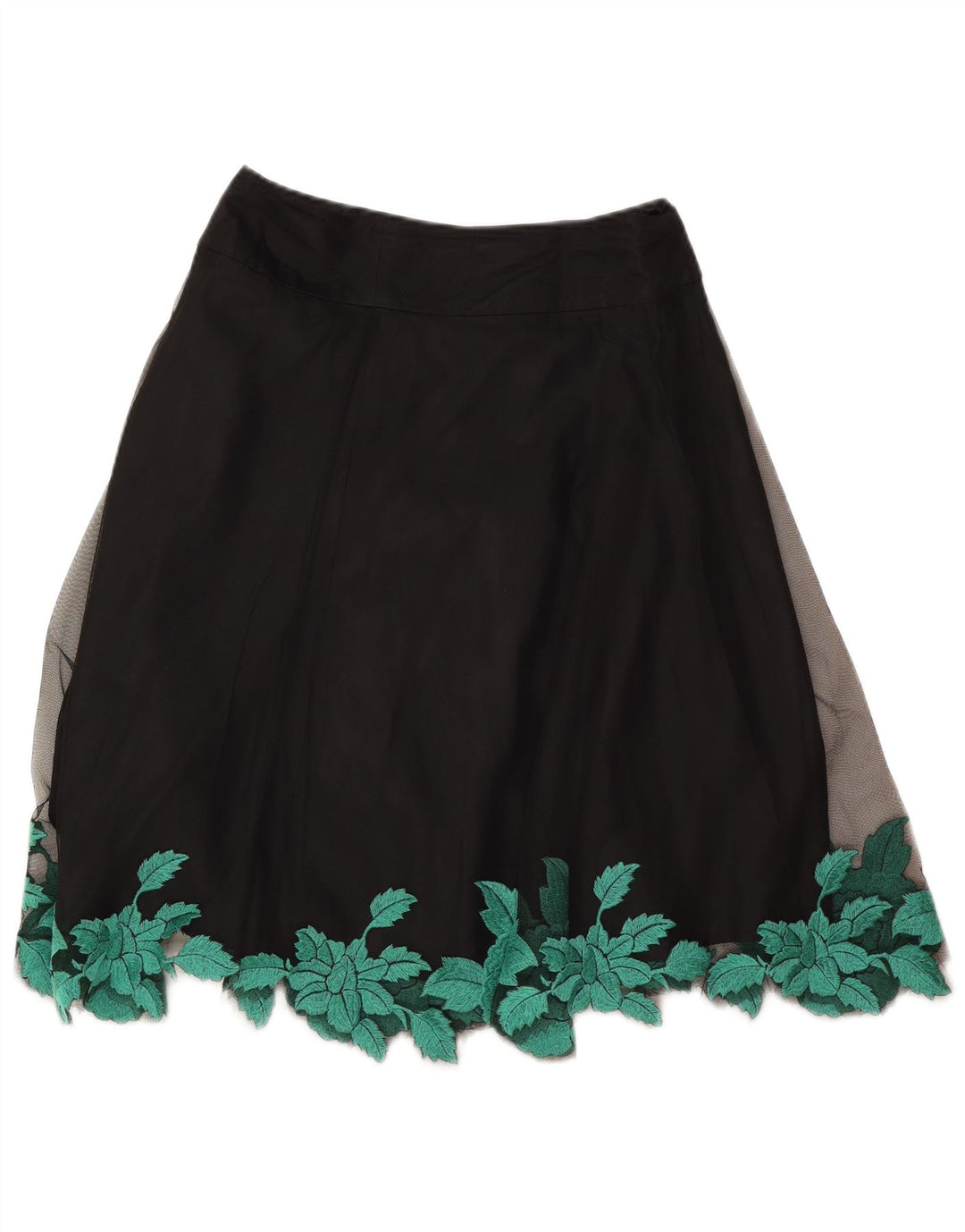 Coast Dame A-Line nederdel W26 Smalll sort blomstret polyester