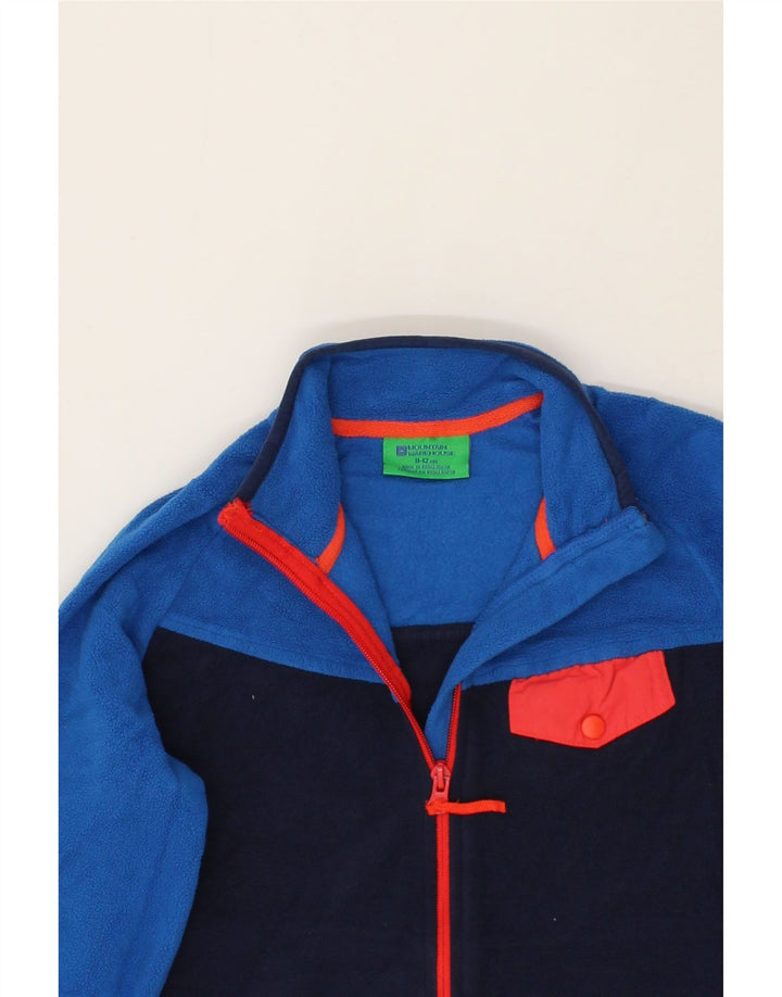 MOUNTAIN WAREHOUSE Boys Fleece Jacket 11-12 Years Navy Blue Colourblock Vintage Mountain Warehouse and Second-Hand Mountain Warehouse from Messina Hembry 