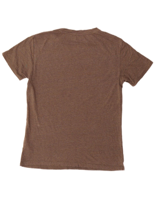 Lee Herre Slim Fit T-Shirt Top Lille Brun Flecked Bomuld