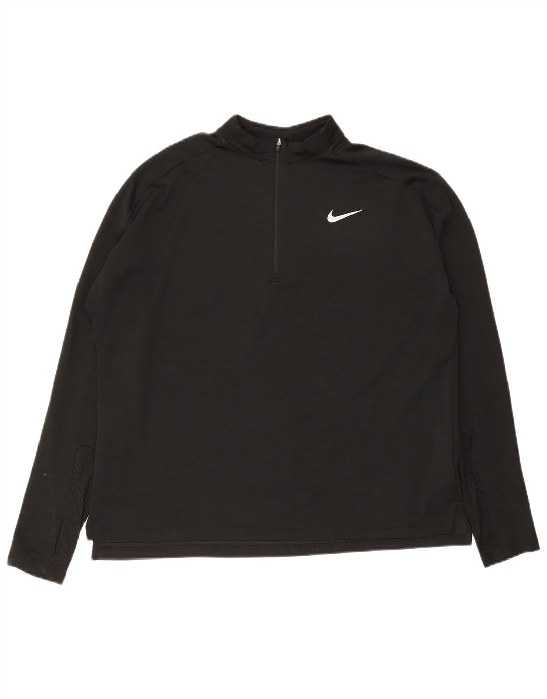 Nike Herre Running Zip Neck Top Langærmet XL Sort Polyester Sports
