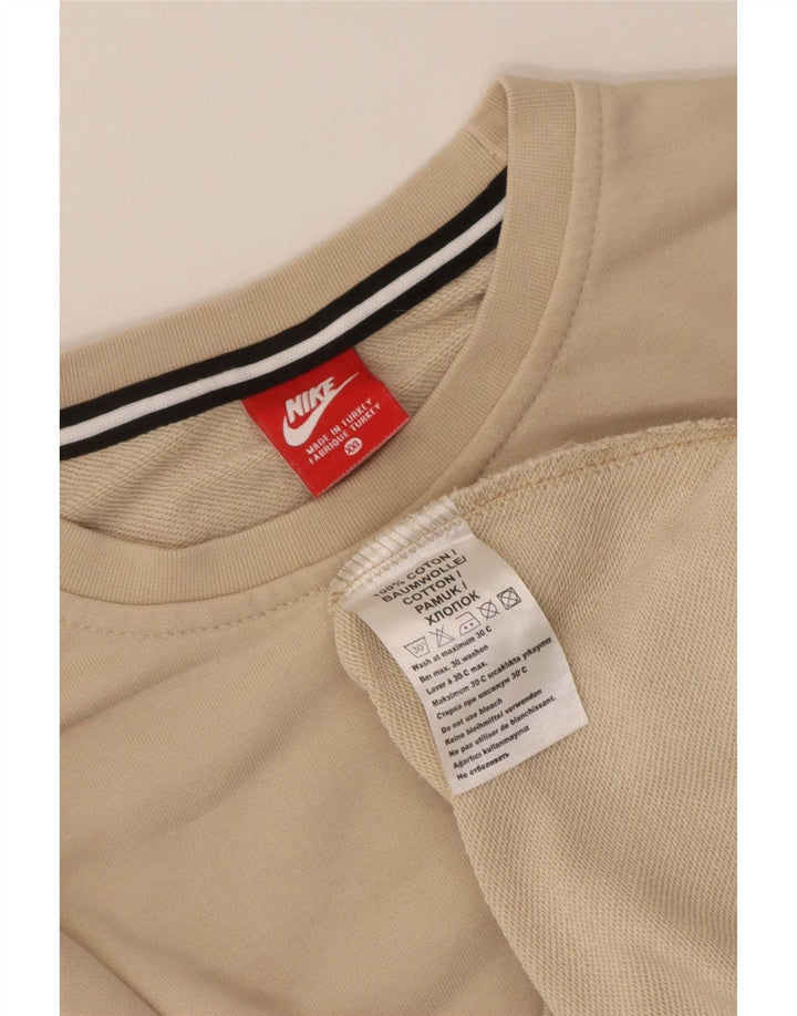 Nike Dame Sweatshirt Jumper UK 20 2XL Beige Bomuld