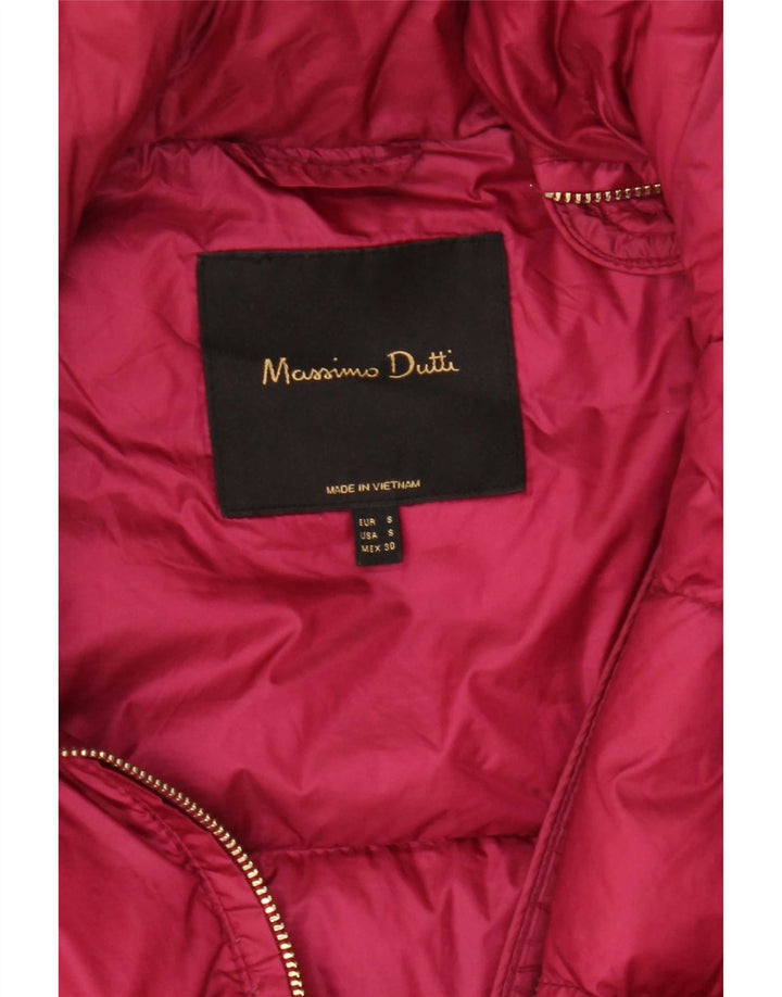 Massimo Dutti Dame Polstret Jakke UK 10 Lille Pink Nylon
