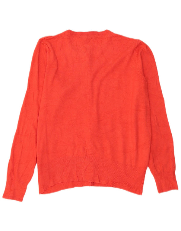 Marks & Spencer Dame Cardigan Sweater UK 14 Large Orange Viscose
