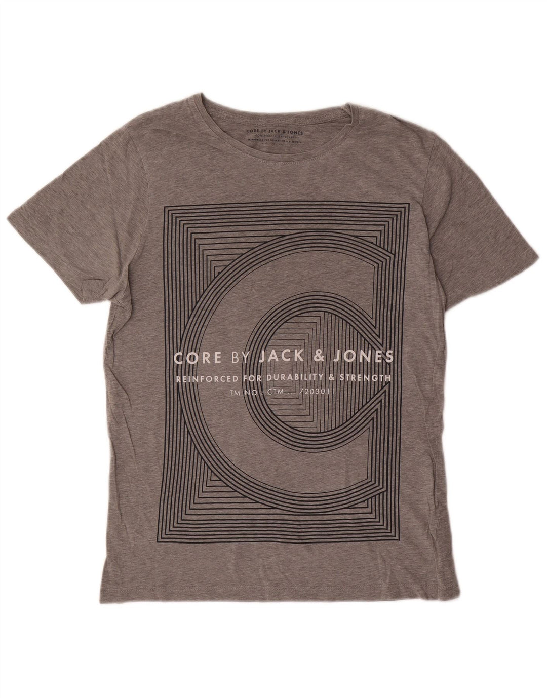 Jack & Jones Herre grafisk T-shirt Top mellemgrå bomuld