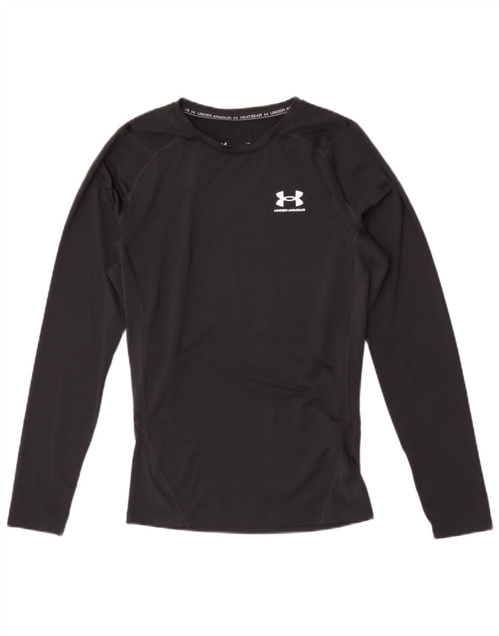 Under Armour Herre Heat Gear Top Langærmet Stor Sort Polyester