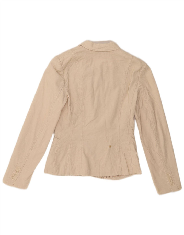 Zara Dame 3-knaps fløjlsjakke Blazer DK 8 Small Beige Bomuld
