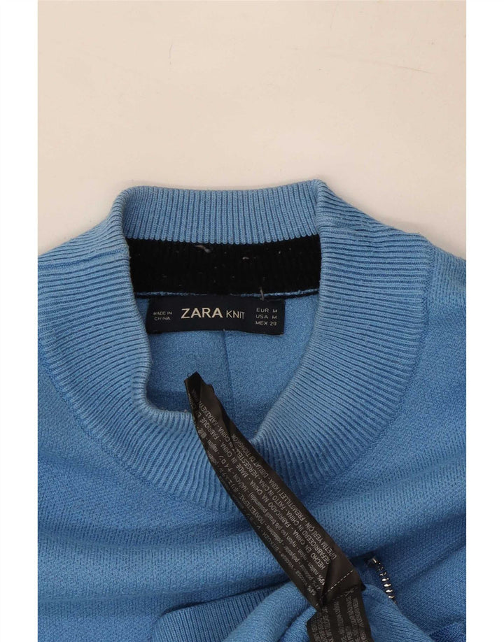 Zara Dame Oversized Jumper Sweater UK 14 Medium Blue Viscose
