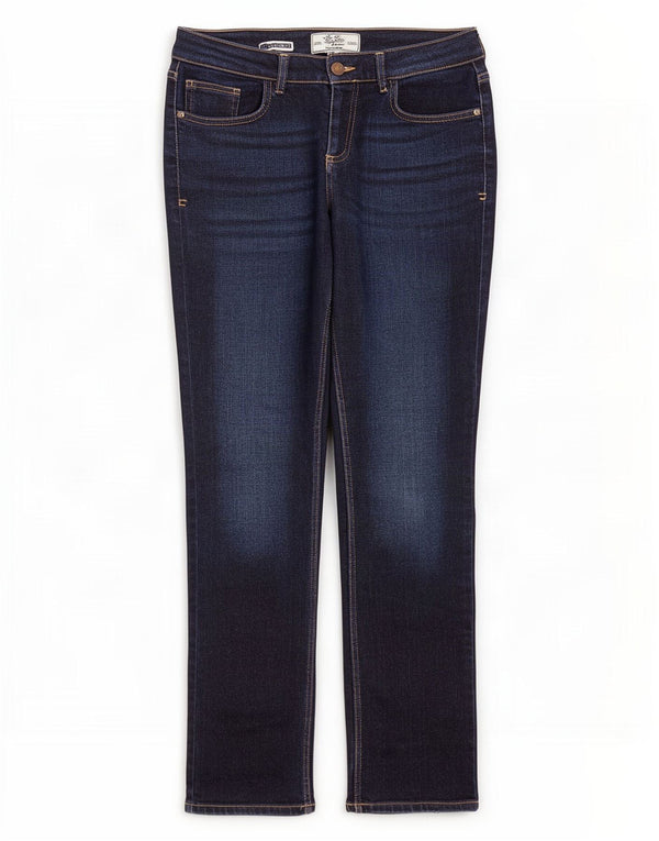 Fat Face Dame Straight Jeans UK 12 Medium W30 L30 Navy Blue Bomuld