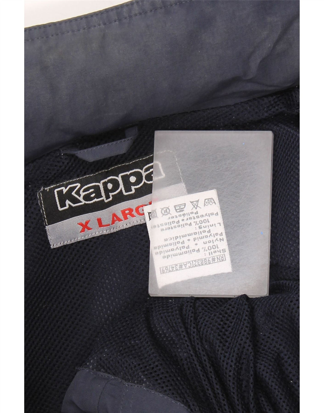 KAPPA Regnjakke med hætte til mænd UK 42 XL Marineblå polyamid