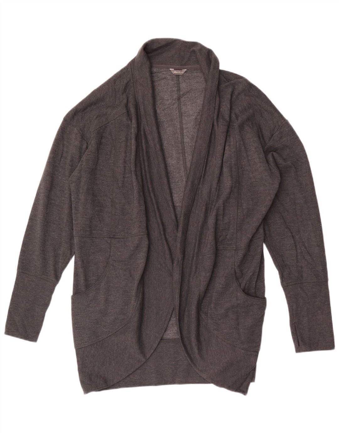 Eddie Bauer Dame Oversized Longline Åben Cardigan Sweater UK 18 XL Grå