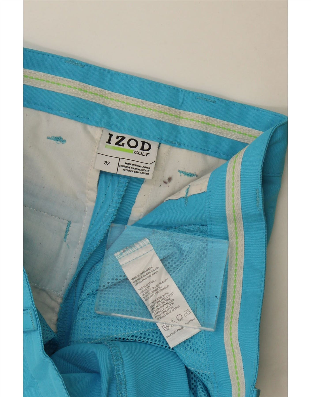Izod Chino Shorts til mænd W32 Medium Blue Polyester