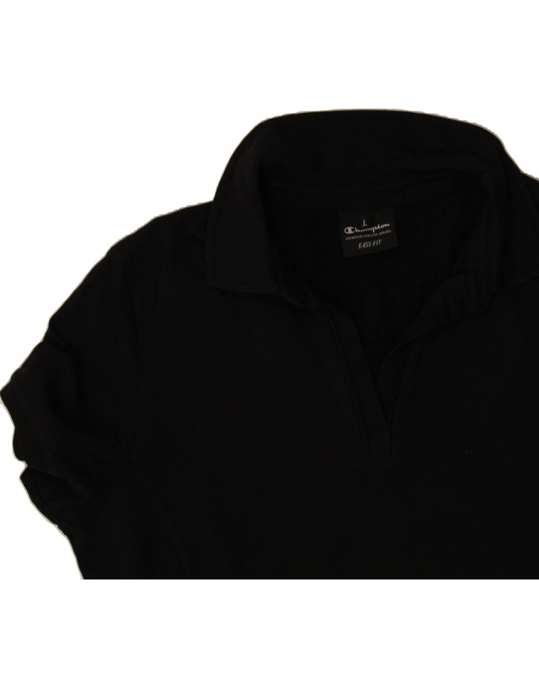 CHAMPION Womens Polo Shirt UK 16 Large Black Cotton Vintage Champion and Second-Hand Champion from Messina Hembry 