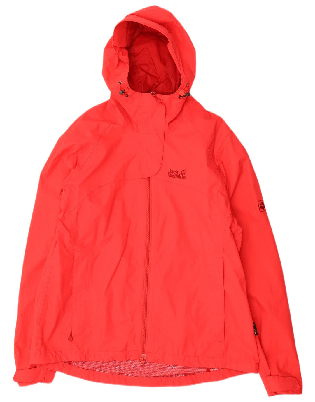 JACK WOLFSKIN Regnjakke med hætte til kvinder UK 18/20 XL rød polyamid