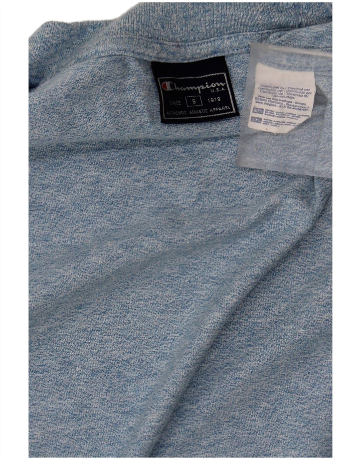 CHAMPION Herre T-Shirt Top Lille Blå Flecked Bomuld