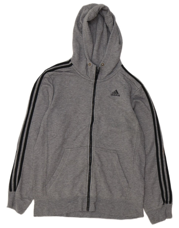 Adidas Hættetrøje med lynlås til mænd mellemgrå bomuld