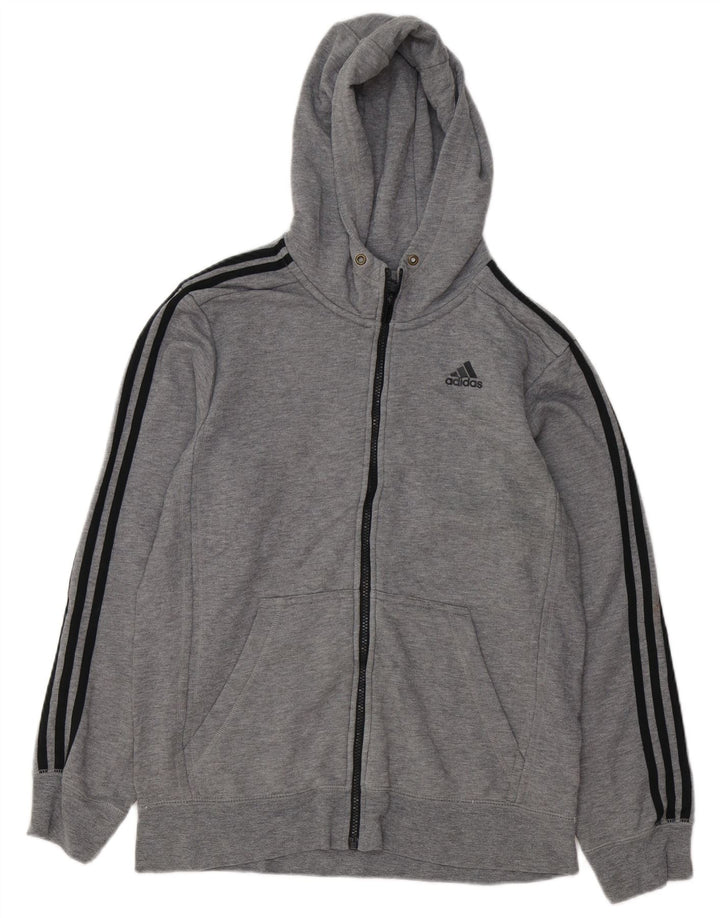 Adidas Hættetrøje med lynlås til mænd mellemgrå bomuld