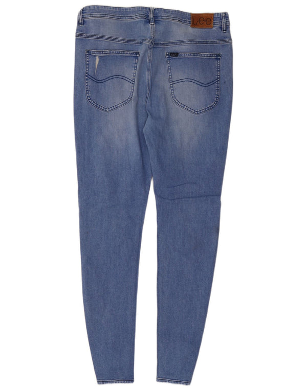 Lee Kvinders Distressed Skinny Jeans W36 L30 Blå Bomuld