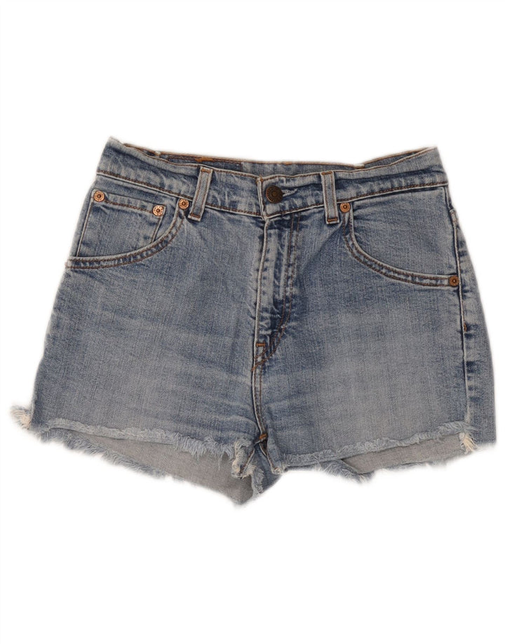 LEVI'S Womens 525 denimshorts W27 Små blå bomuld
