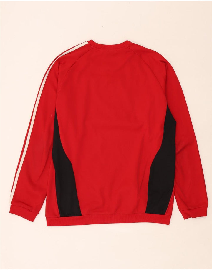 Adidas Herre Sweatshirt Jumper UK 38/40 Medium Rød Colourblock Polyester