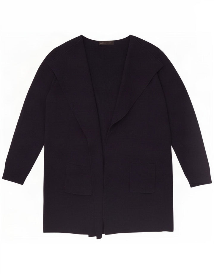 Marks & Spencer Womens Open Cardigan Sweater UK 12 Medium Navy Blue Akryl