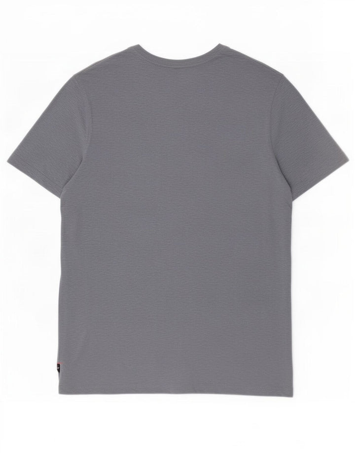 White Stuff Herre grafisk T-shirt Top Lille Blå Flecked Bomuld