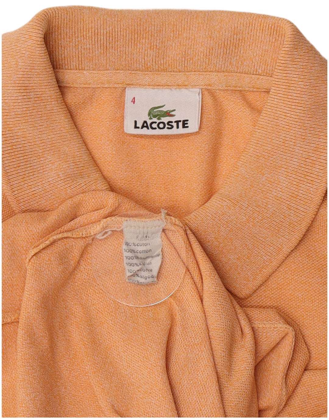 Lacoste herre poloshirt størrelse 4 Medium Orange Colourblock Bomuld