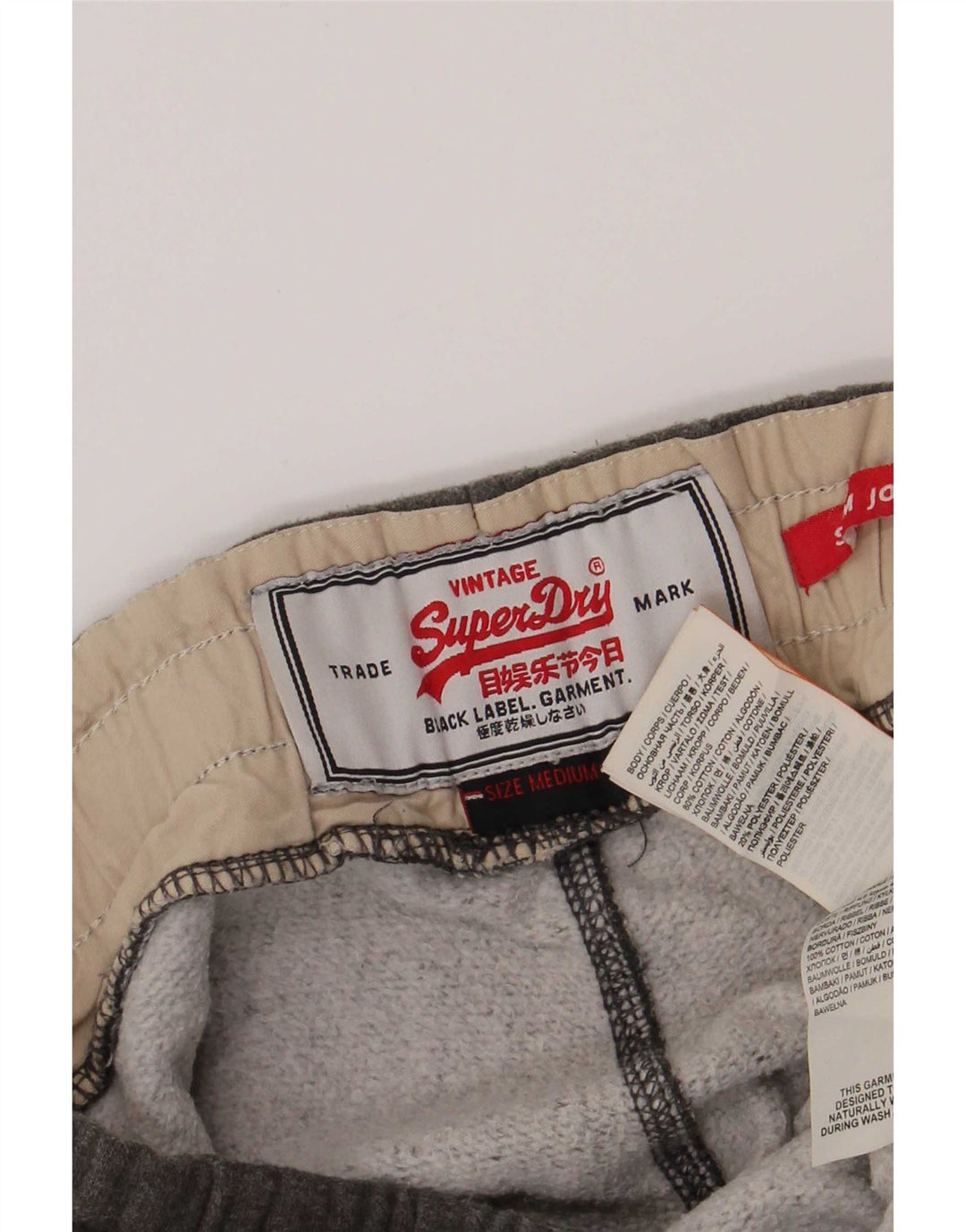 Superdry Grafisk træningsdragt bukser til mænd mellemgrå bomuld
