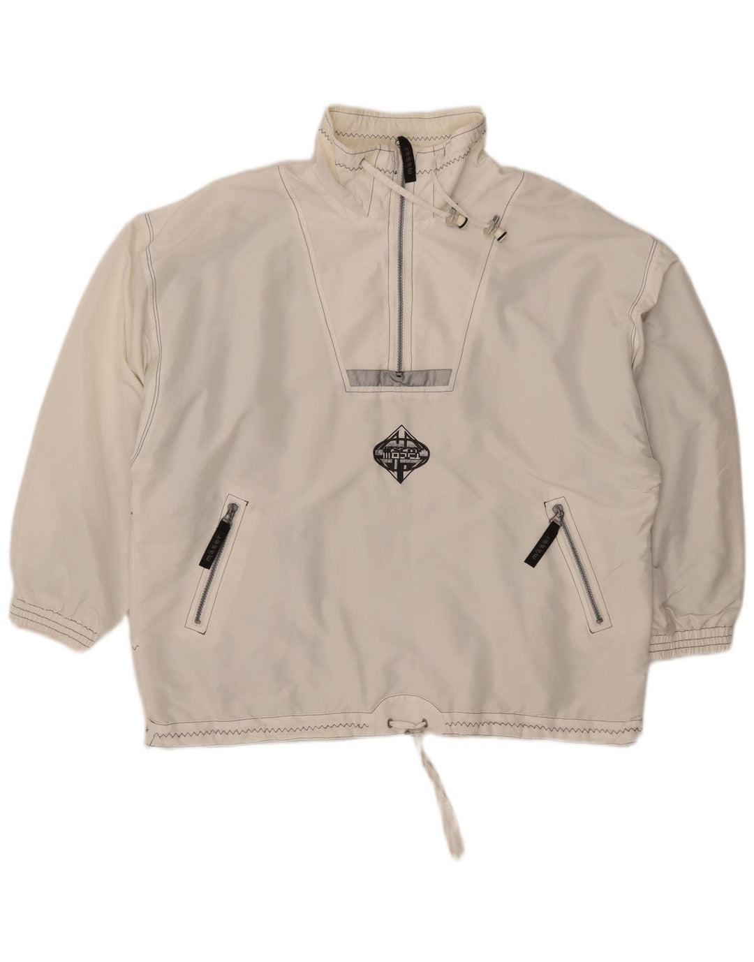 Maser M Dame Oversized Anorak Jacket UK 16 Large White Polyester