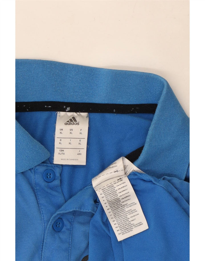 Adidas grafisk poloshirt til mænd XL blå bomuld