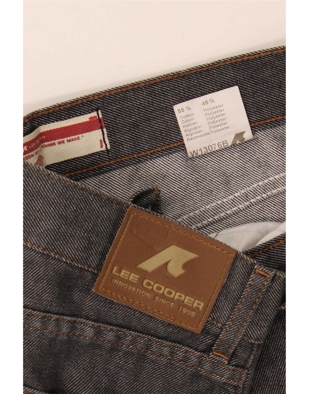 Lee Straight Jeans til mænd W35 L29 Grå bomuld