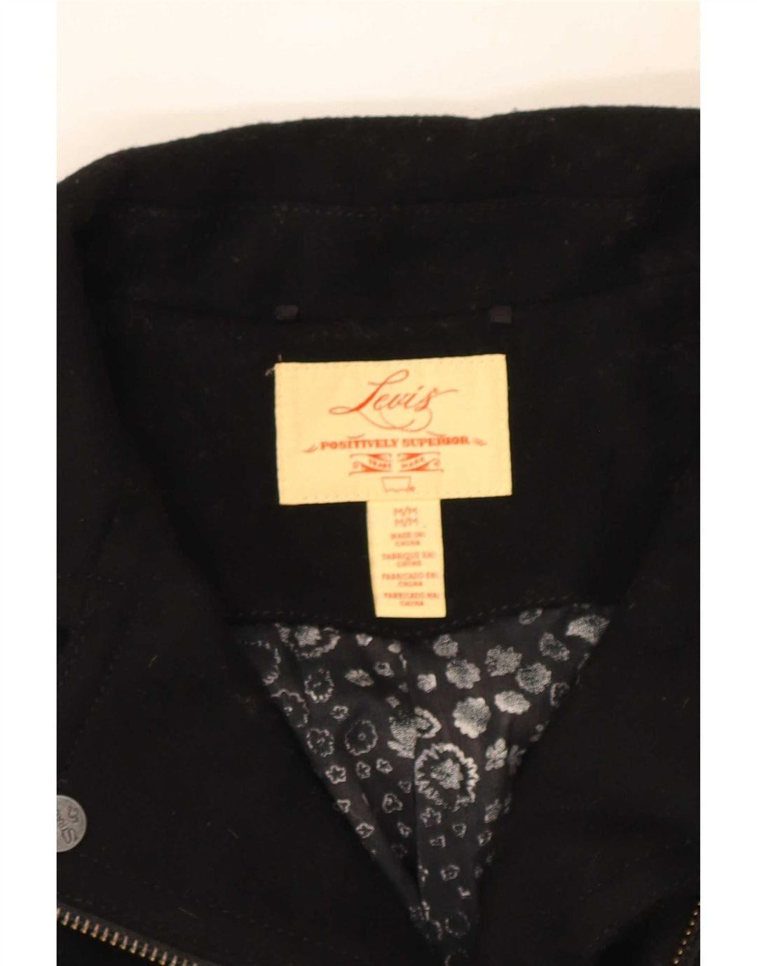Levi's Dame Biker Jacket UK 14 Medium Sort Uld