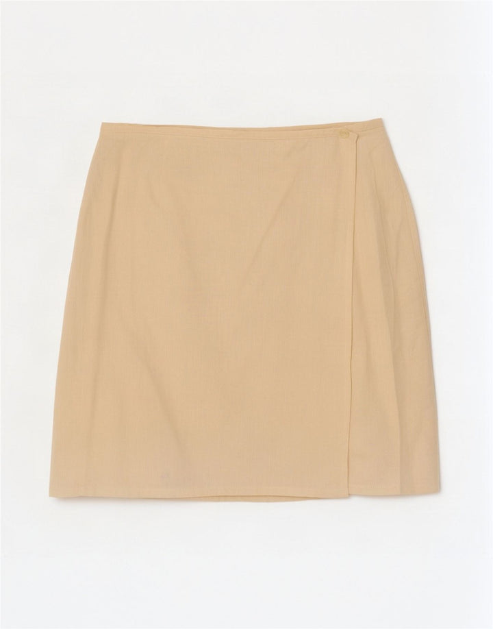 Benetton Dame Mini Wrap Nederdel IT 44 Medium W28 Beige Bomuld