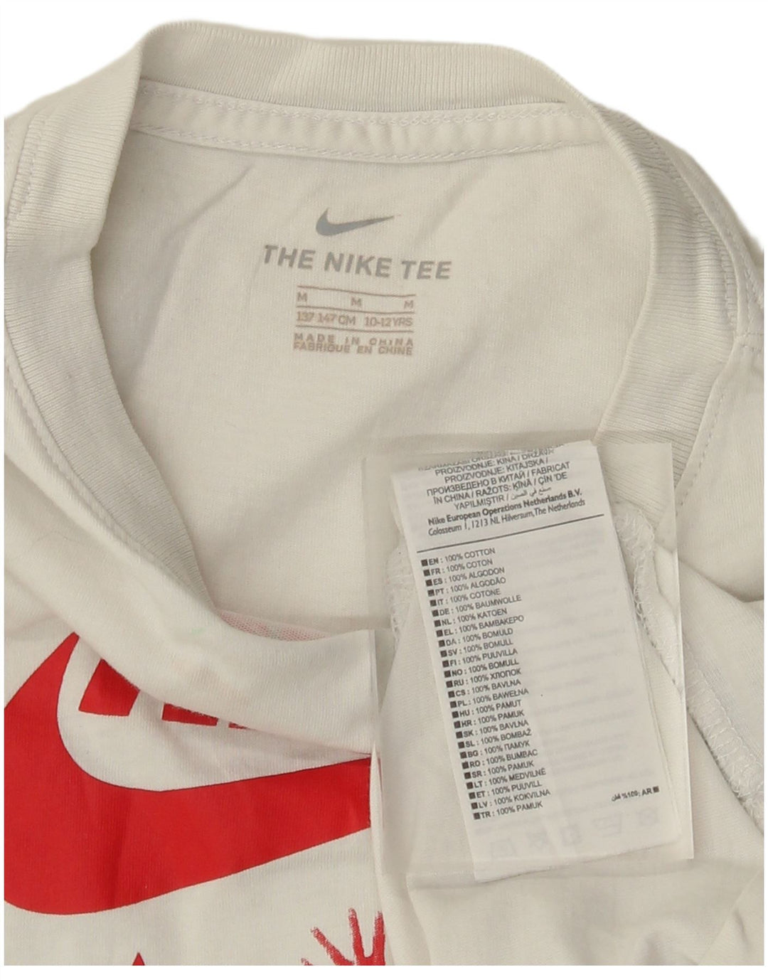 Nike drenge grafisk t-shirt top 10-11 år medium hvid bomuld