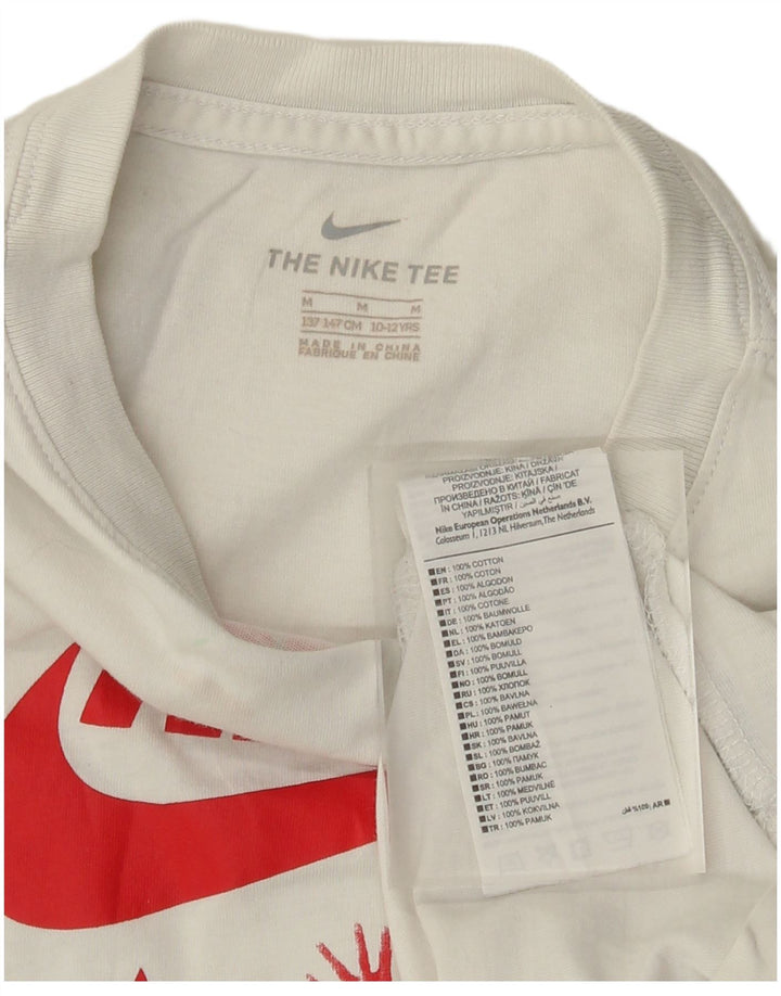 Nike drenge grafisk t-shirt top 10-11 år medium hvid bomuld