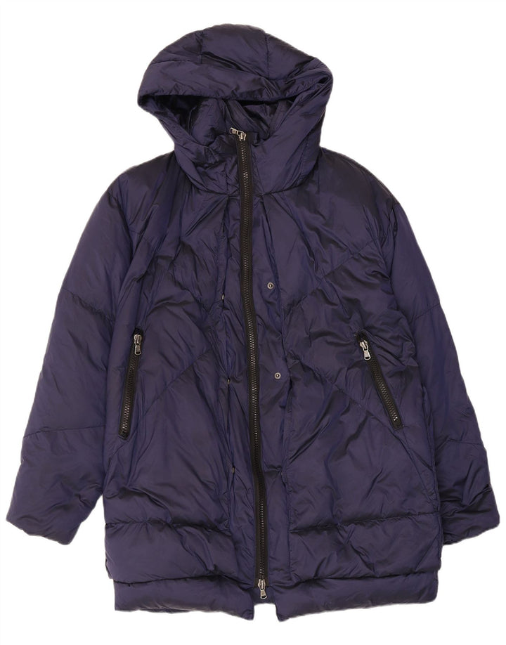Canadisk polstret hættejakke til kvinder UK 14 Medium Navy Blue