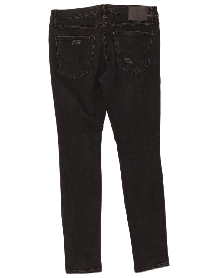 JACK & JONES Herre Liam Distressed Skinny Jeans W34 L31 Sort
