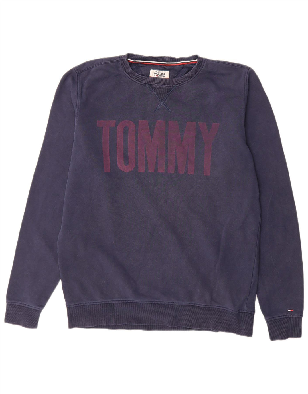Tommy Hilfiger Herre Grafisk Sweatshirt Jumper Stor Marineblå Bomuld