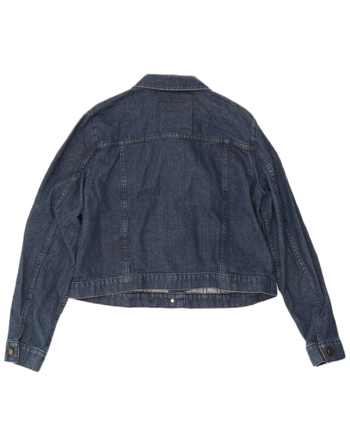 MICHAEL KORS Dame Crop denimjakke UK 18 XL Blå Bomuld