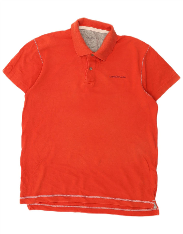 Calvin Klein Jeans Poloskjorte til mænd Stor orange bomuld