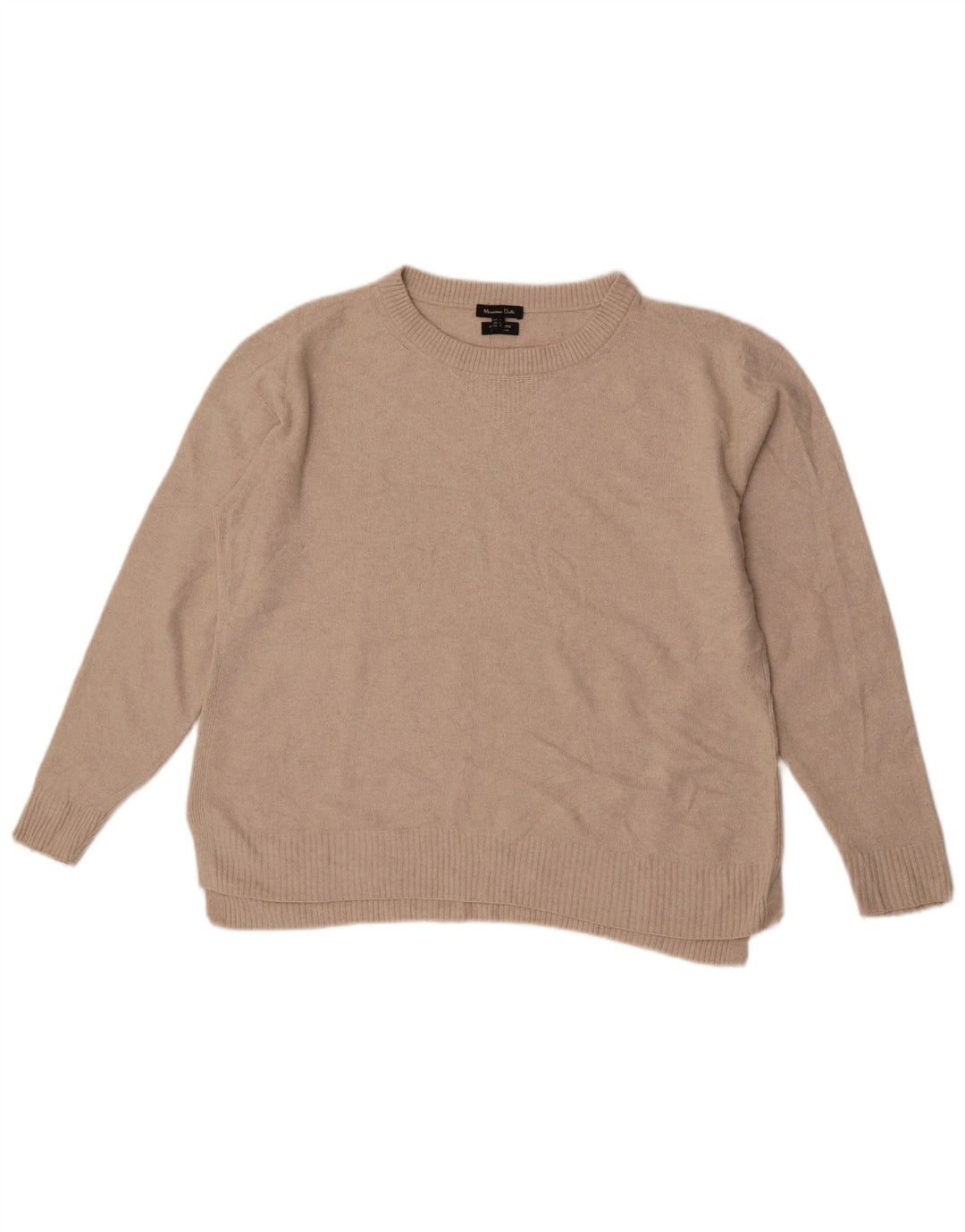 Massimo Dutti Dame Boat Neck Jumper Sweater UK 16 Large Beige