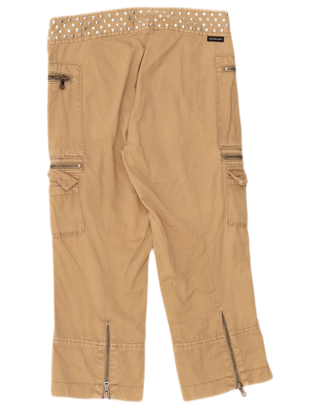Calvin Klein Dame Capri Cargo Bukser W28 L22 Beige Bomuld