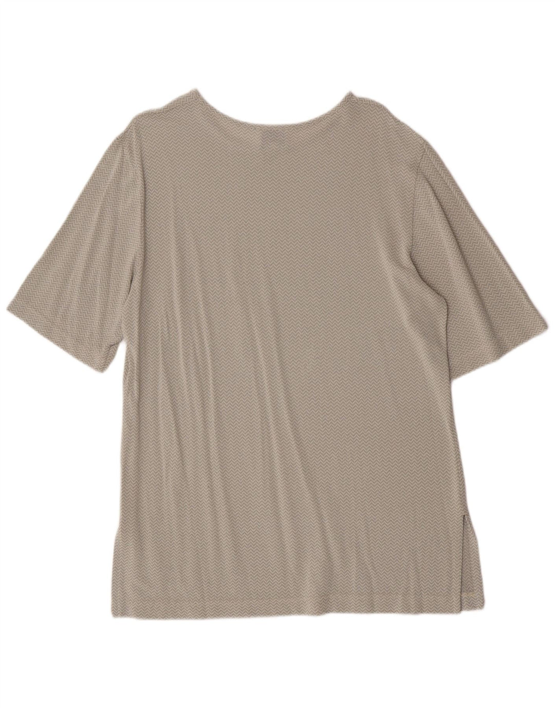 Gianfranco Ferre Damebluse Top UK 16 Stor Grå Chevron Viscose