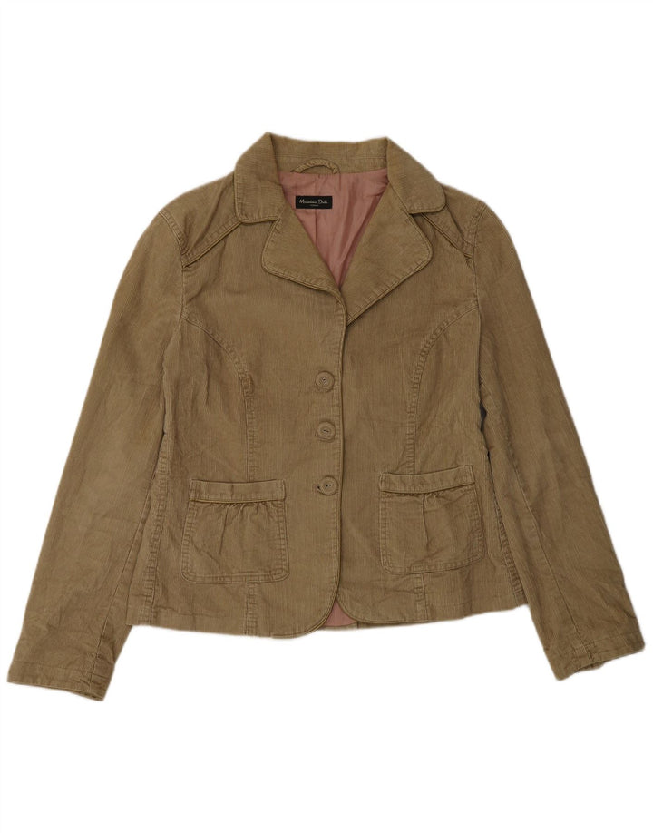 Massimo Dutti Dame 3-knaps Corduroy Blazer Jakke EU 42 Stor Brun