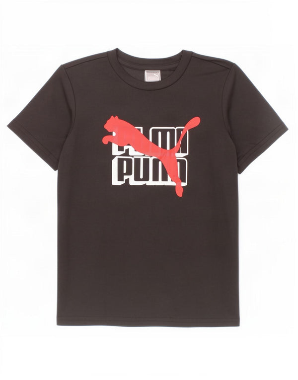 Puma Boys Graphic T-Shirt Top 6-7 Years Black Polyester