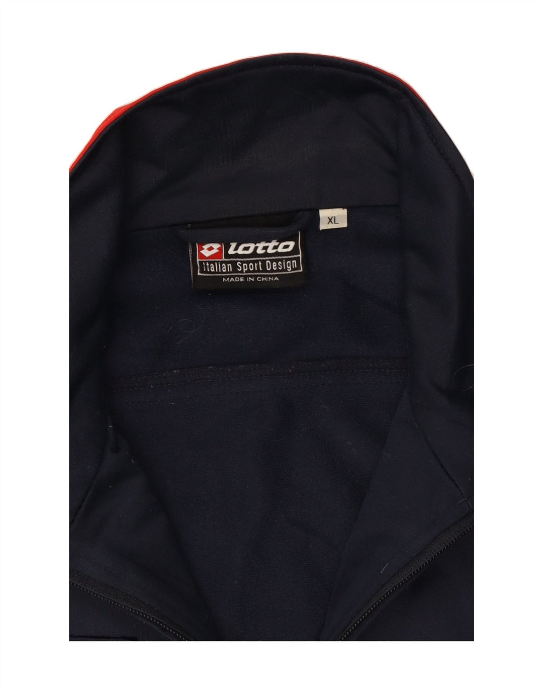 LOTTO Mens Graphic Tracksuit Top Jacket XL Navy Blue Colourblock Vintage Lotto and Second-Hand Lotto from Messina Hembry 
