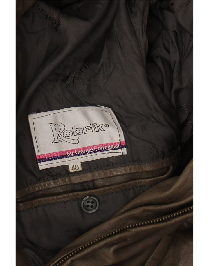 ROBRIK Herre Læderfrakke IT 48 Medium Brun